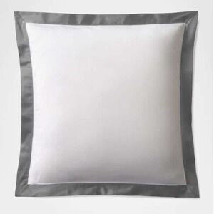 Ralph Lauren Organic Sateen Border European Sham Graphite 26x26 Preppy NEW